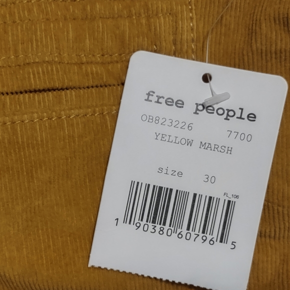 NWT Free People Joani Corduroy Mini Skirt Yellow Marsh - Picture 4 of 4
